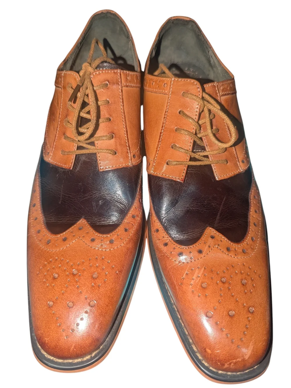 Adams Two-Tone Brown Brogue Oxfords